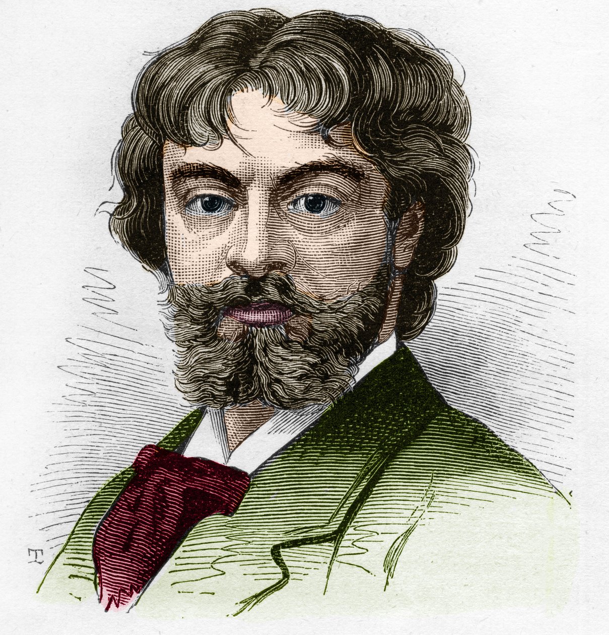 Retrato de Jean Sully Mounet, conocido como Mounet-Sully (1841-1916), comediante francés, miembro de la Comédie Française. Grabado en "Le Monde Illustré" n°1168 del 16 de agosto de 1879 de Unknown artist