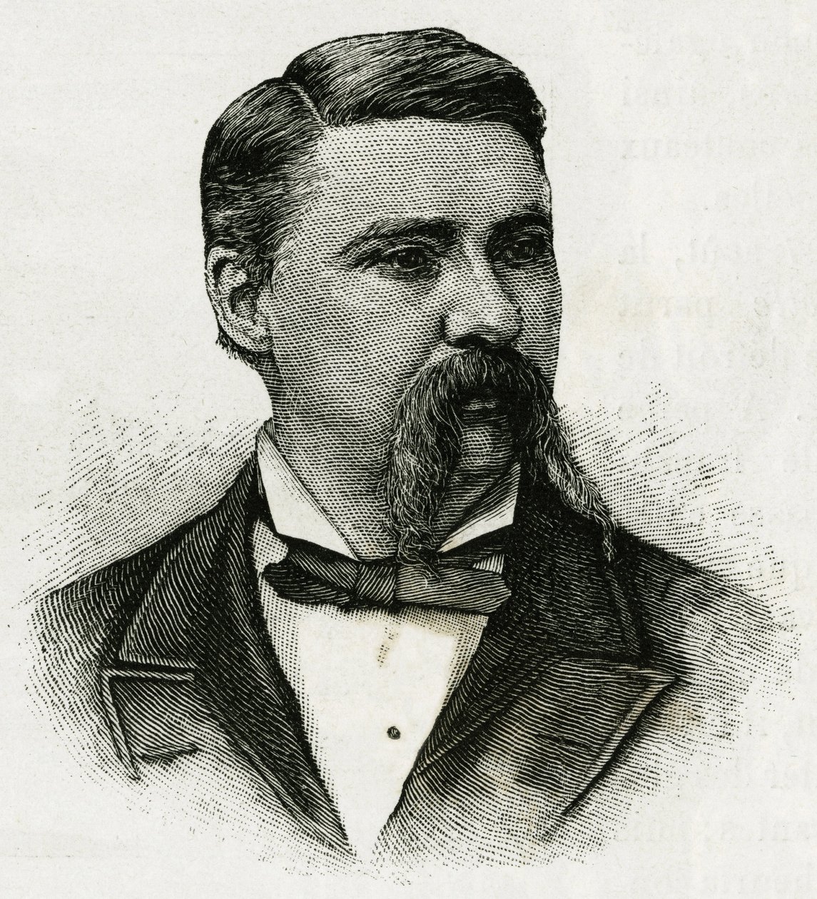 Retrato de Jerome J. Collins, meteorólogo de la tripulación de La Jeannette, para la misión al norte. Grabado para ilustrar "El viaje de la Jeannette" en 1879-1881, diario del Capitán G.W. De Long. Publicado en Le Tour du monde, nuevo diario de viajes. de Unknown artist