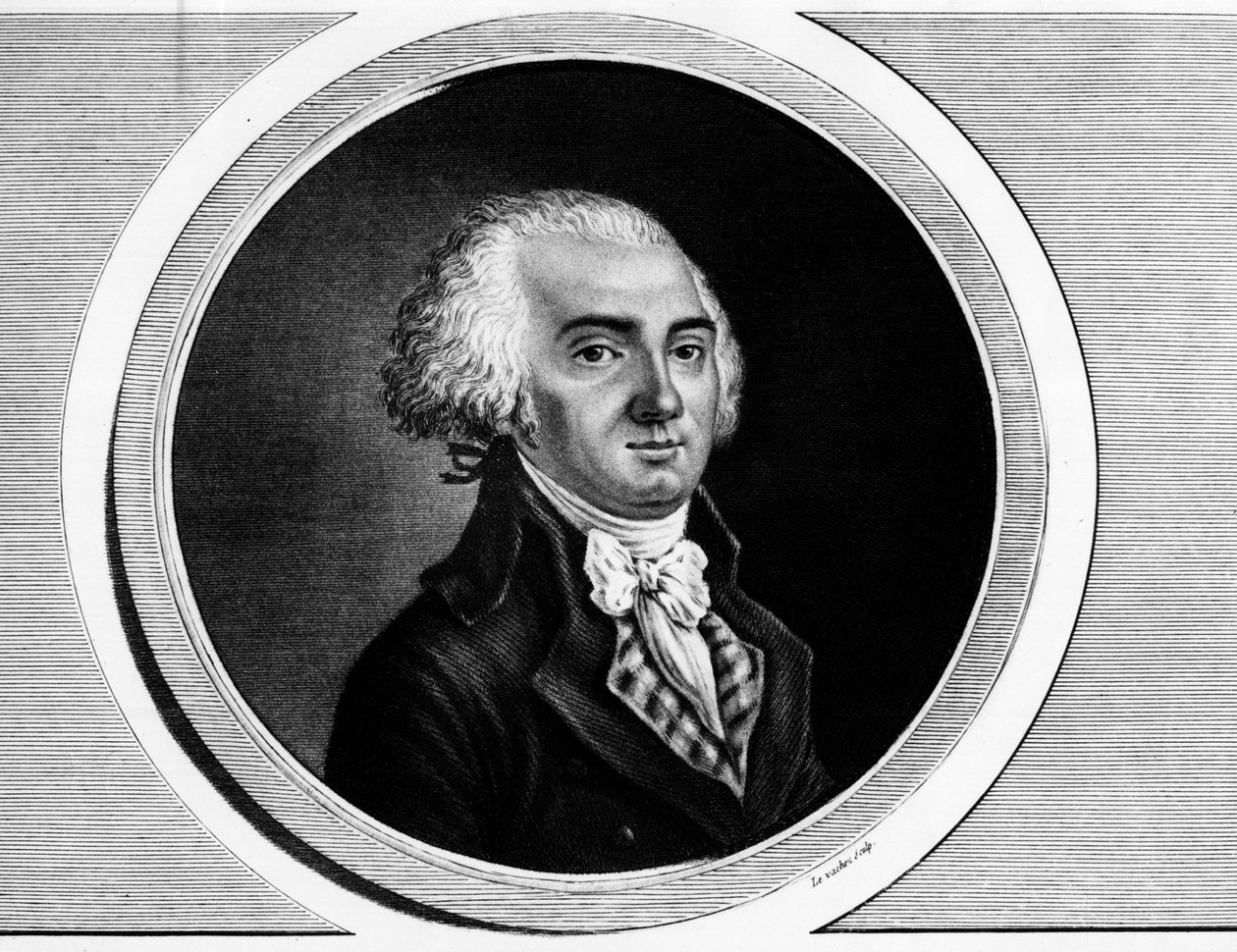 Retrato de Jerome Petion de Villeneuve (1759-1793) Presidente de la Convención y Miembro de los Estados Generales. Grabado en “Colección completa de pinturas históricas de la revolución francesa, en tres volúmenes.” 1804 de Unknown artist