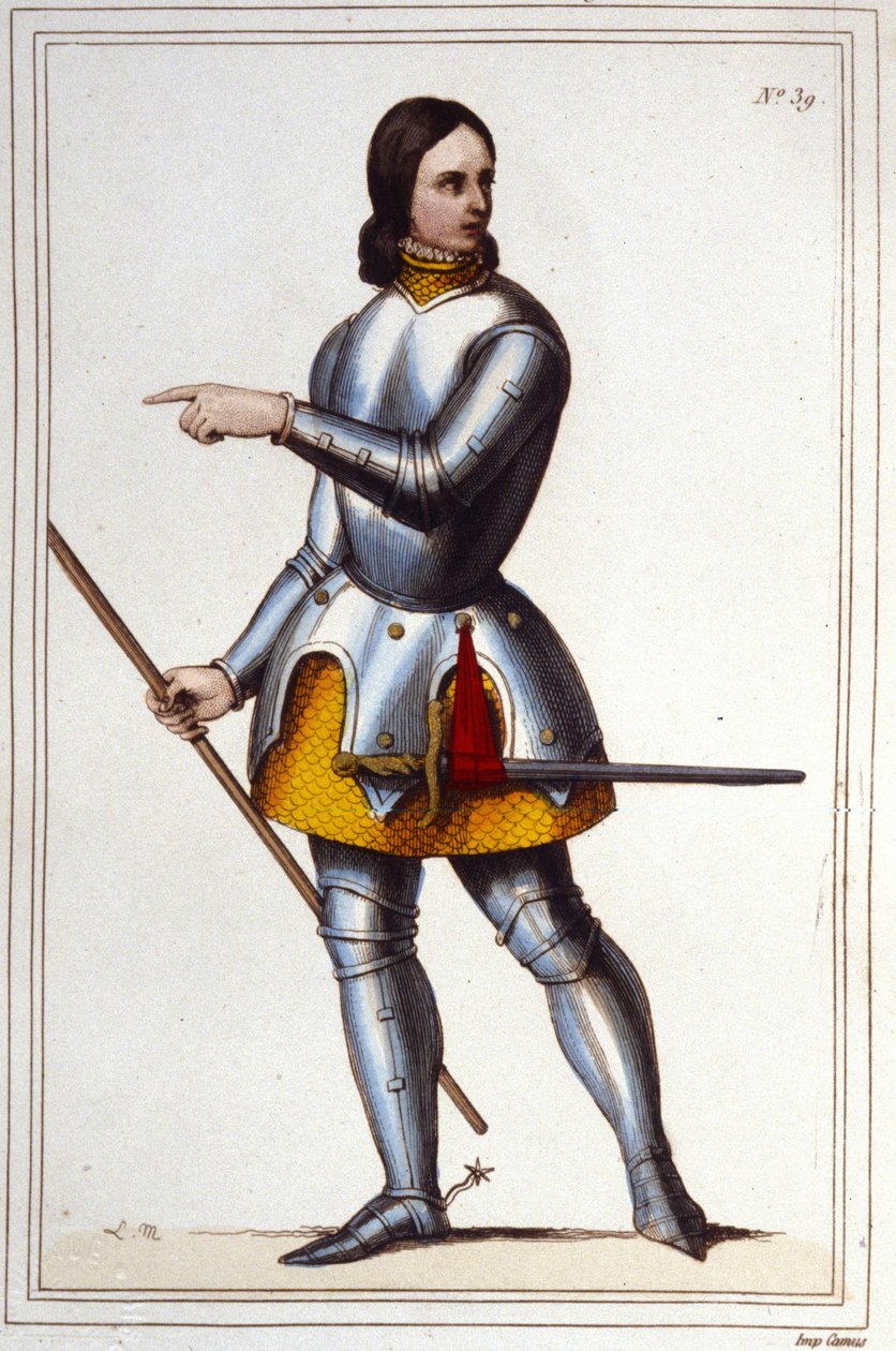 Retrato de Juana de Arco (1412-1431), heroína francesa grabado de 1830 de Unknown artist