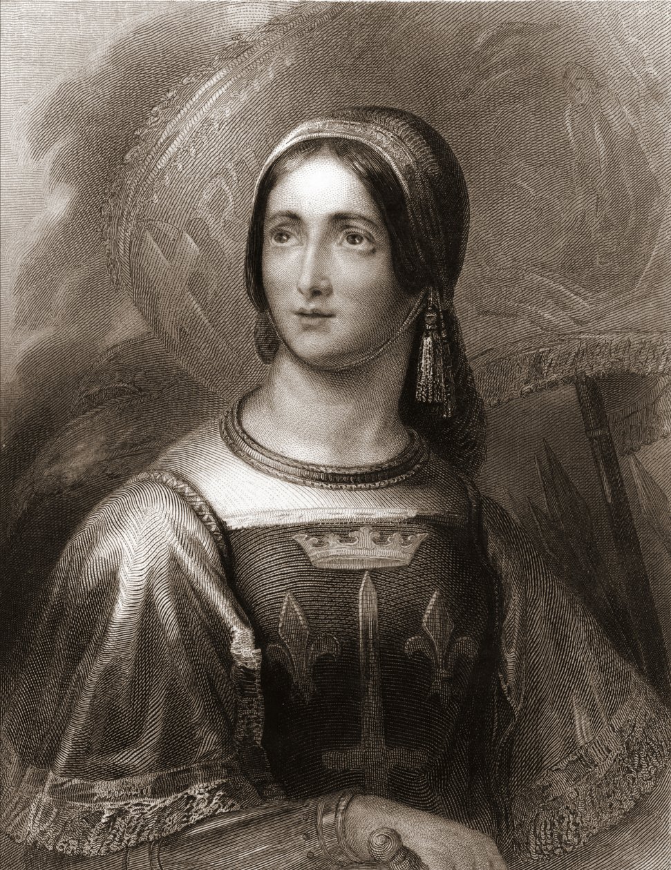 Retrato de Juana de Arco (1412 - 1431) - en "Histoire des Français" de Lavallée, grabado, sd de Unknown artist