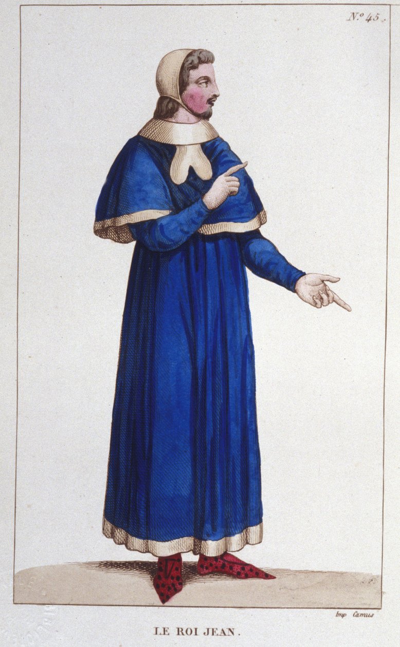 Retrato de Juan II el Bueno (1319 - 1364), Rey de Francia grabado de 1830 de Unknown artist