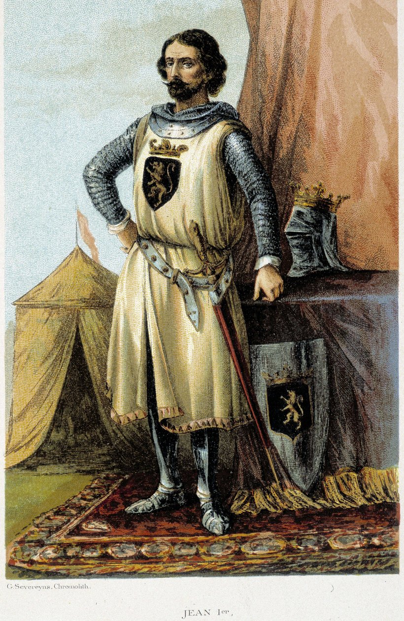 Retrato de Juan I, conocido como el Victorioso (1268-1294), Duque de Brabante. Cromolitografía del siglo XIX de Unknown artist