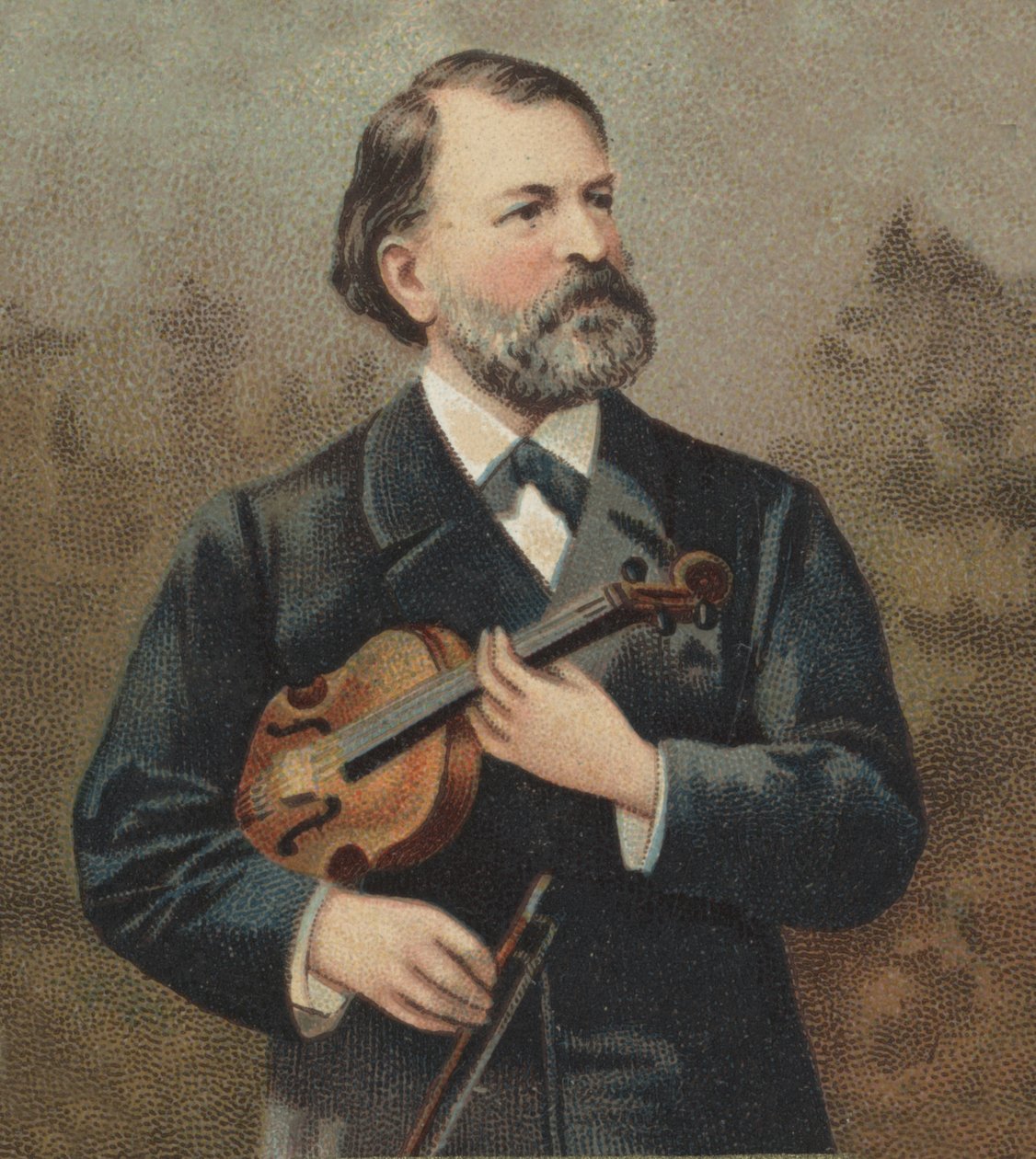 Retrato de Joseph (Jos) Joachim (1831 -1907), violinista y compositor húngaro (austrohúngaro) de origen judío de Unknown artist