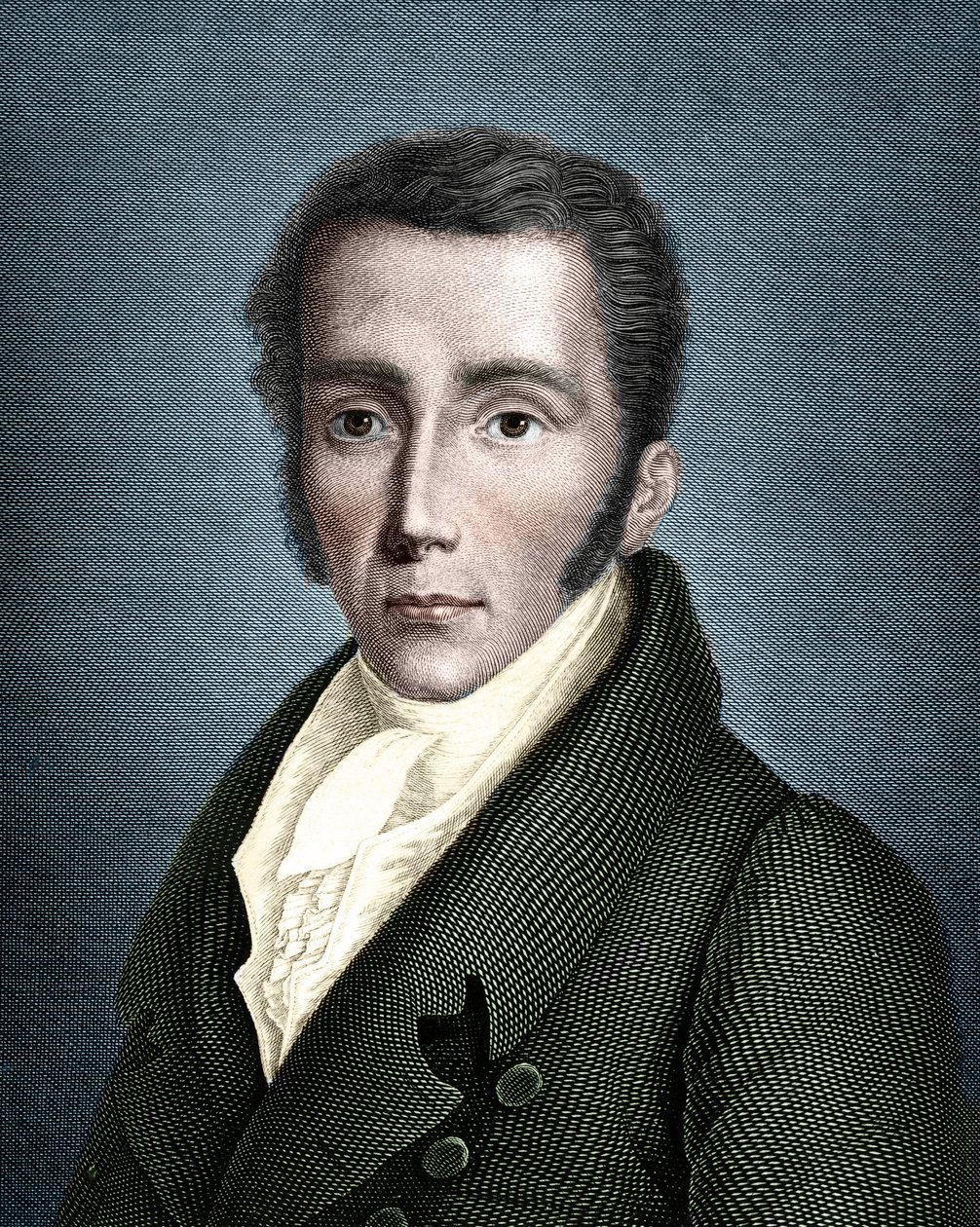 Retrato de Joseph von Fraunhofer (1787 - 1826) óptico y físico alemán, fundador de la espectroscopía de Unknown artist
