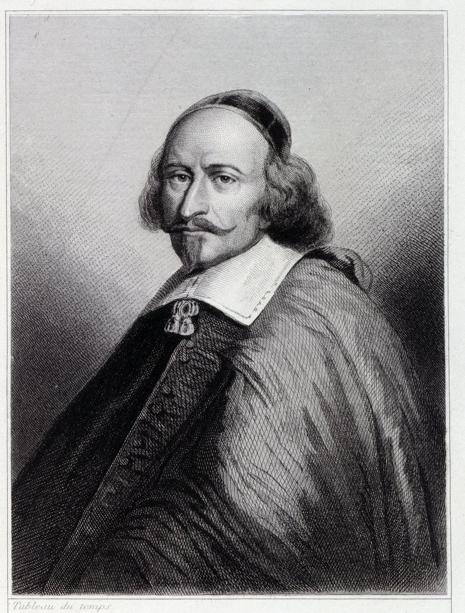 Retrato de Julio Mazarino (Giulio Raimondo Mazzarino o Mazarino) (1602-1661), Cardenal y político francés - en “Histoire des Français” de Lavallée, grabado, sd de Unknown artist