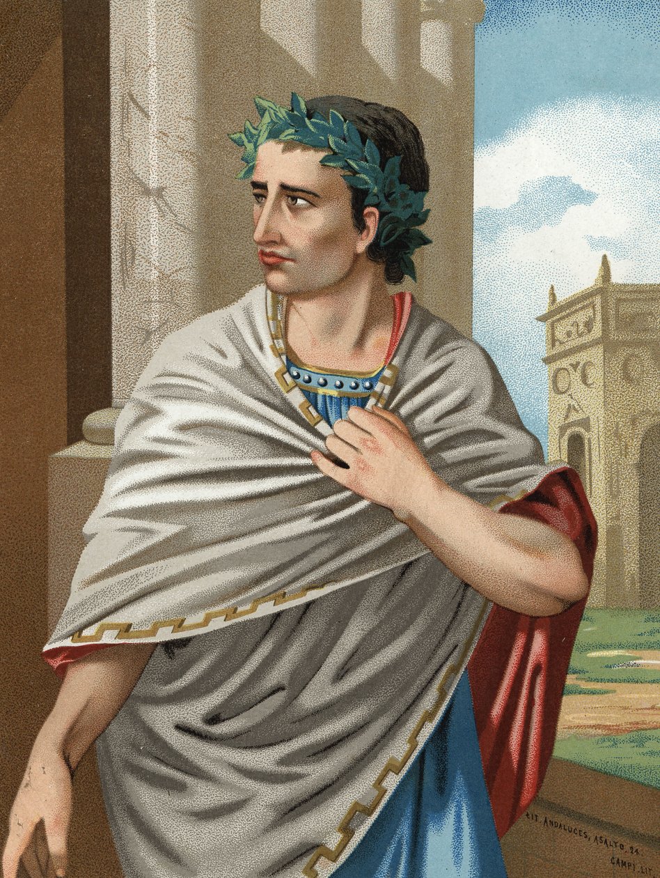 Retrato de Julio César en latín Caius Julius Caesar, estadista y general romano (Roma, c. 101 - 44 a.C.). Barcelona 1877 de Unknown artist