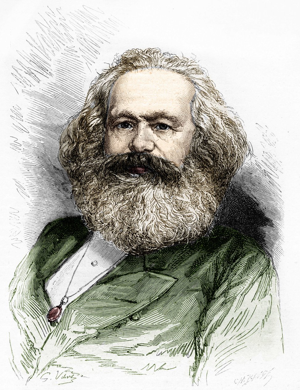 Retrato de Karl Marx (1818-1883), teórico del socialismo y revolucionario alemán de Unknown artist