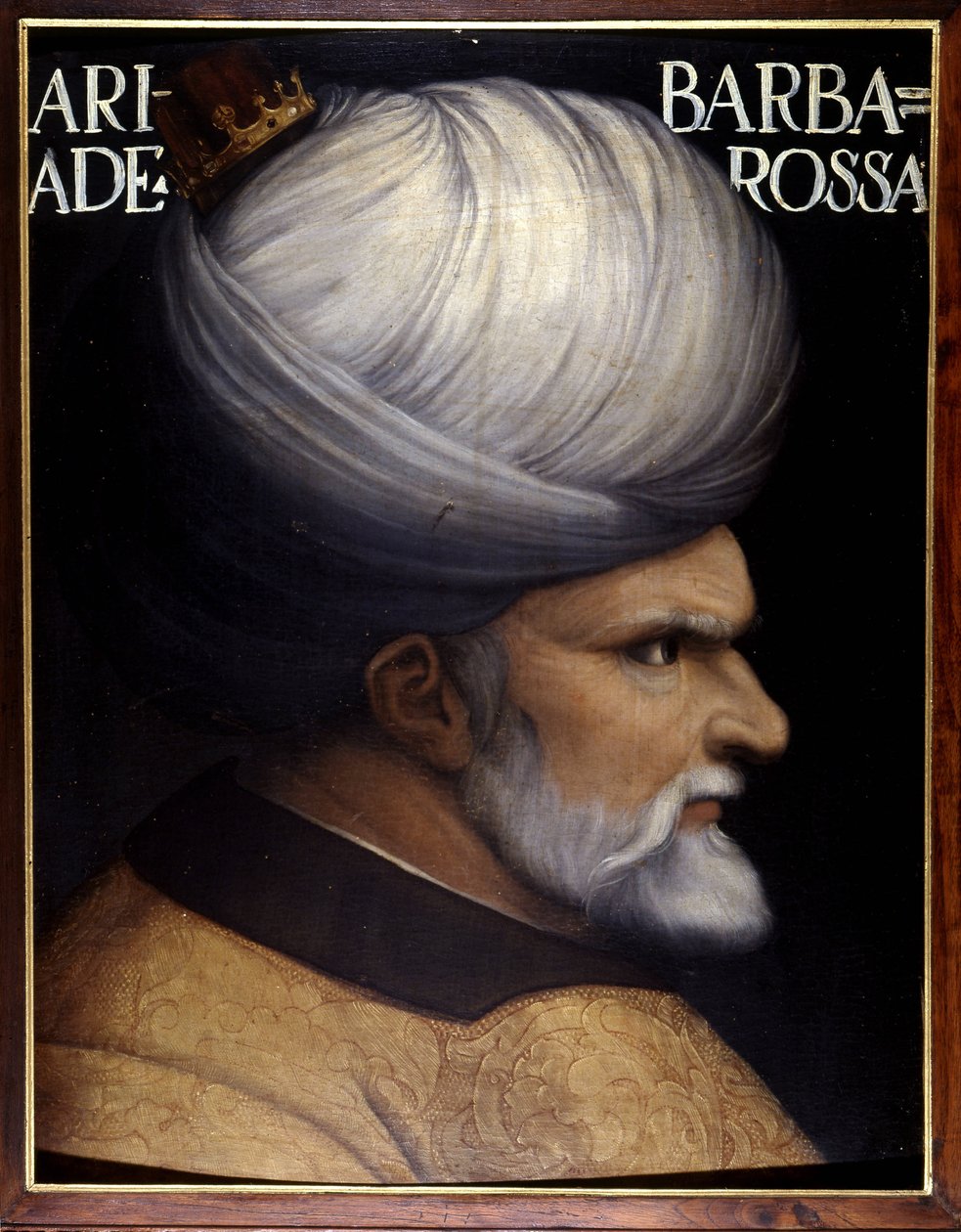Retrato de Khayr Al-Din Barbarroja (1476 -1546), fundador con su hermano de la Regencia de Argel, fue vasallo del sultán otomano y aliado de Francia contra Carlos V. Pintura del siglo XVI. Museo Uffizi, Florencia de Unknown artist