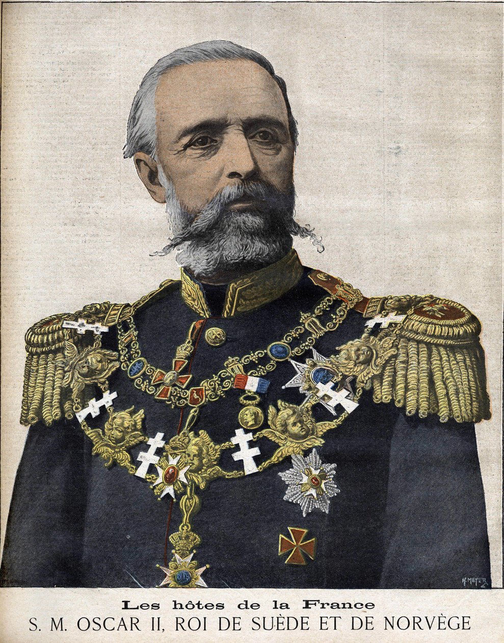 Retrato del Rey Oscar II. Rey de Suecia y Noruega. 1829-1907. de Unknown artist