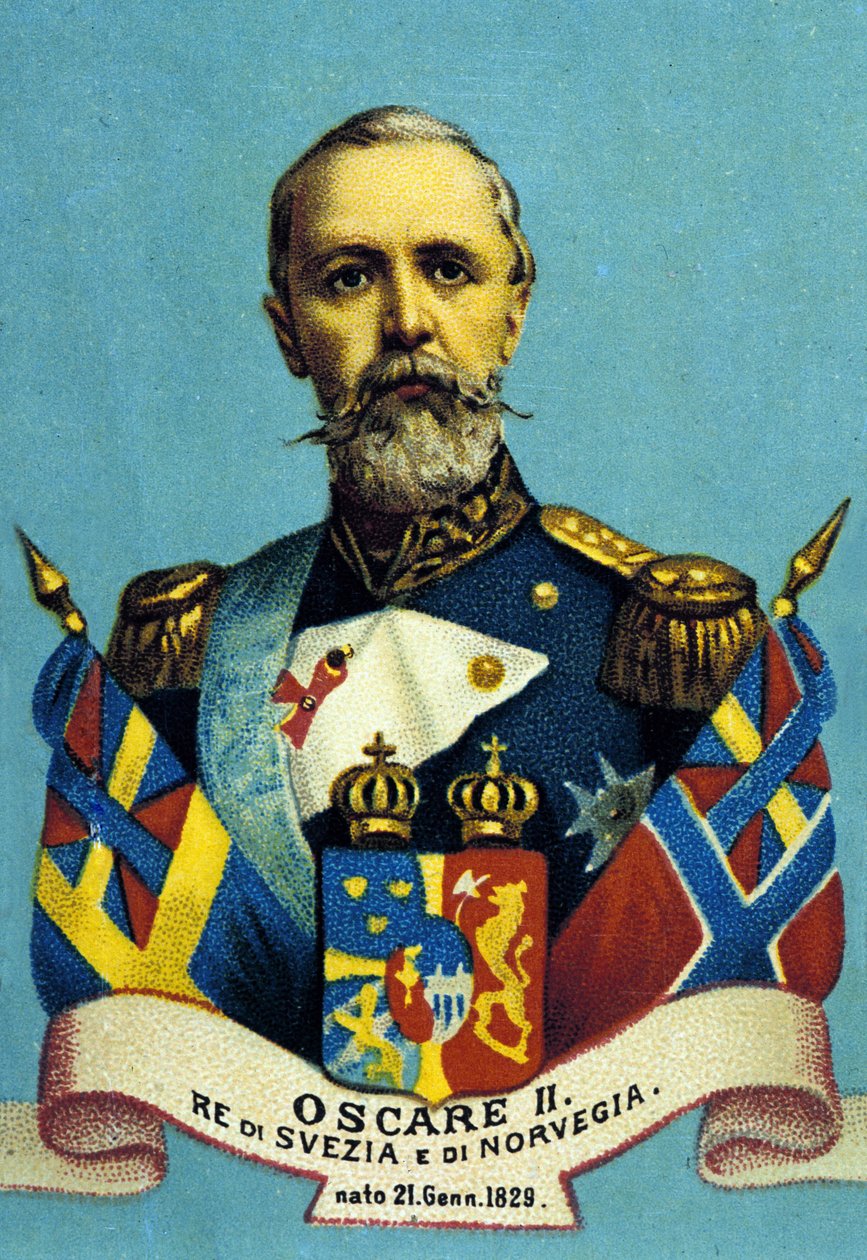 Retrato del Rey Oscar II. Rey de Suecia y Noruega. 1829-1907. de Unknown artist