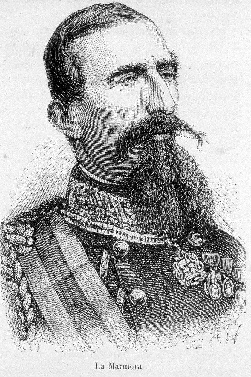 Retrato de La Alfonso Ferrero, Caballero La Marmora, Presidente del Consejo del Reino de Italia (1864-1866). de Unknown artist
