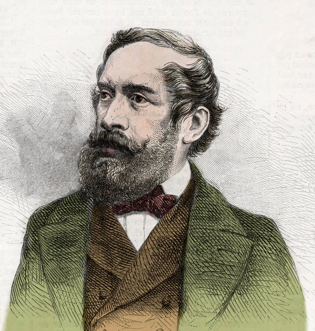 Retrato de Lajos Kossuth (1802-1894), político húngaro - Grabado en "Le Monde Illustré" de Unknown artist