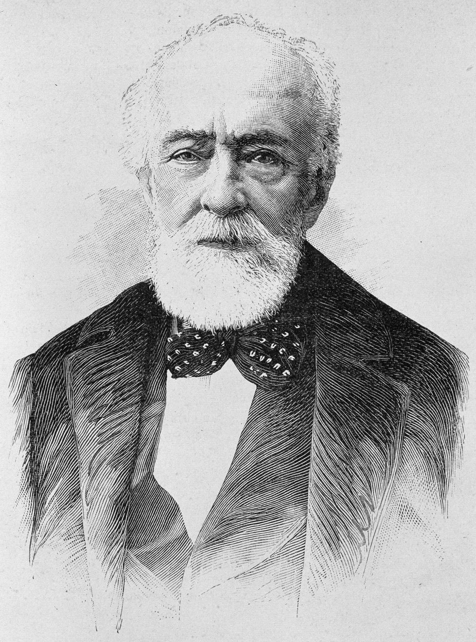 Retrato de Lajos Kossuth (1802 - 1894). Grabado de finales del siglo XIX en 