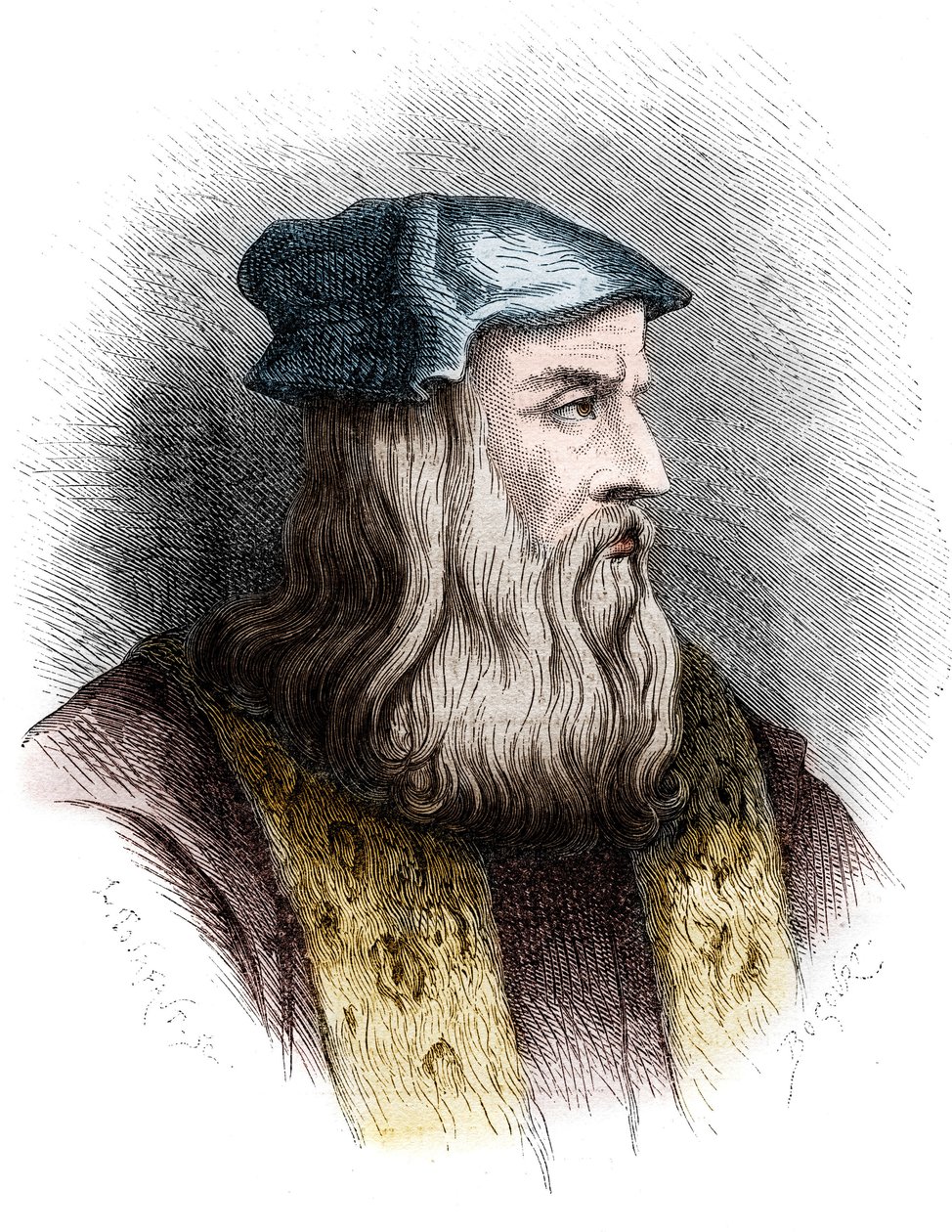 Retrato de Leonardo da Vinci (1452-1519), pintor italiano. de Unknown artist