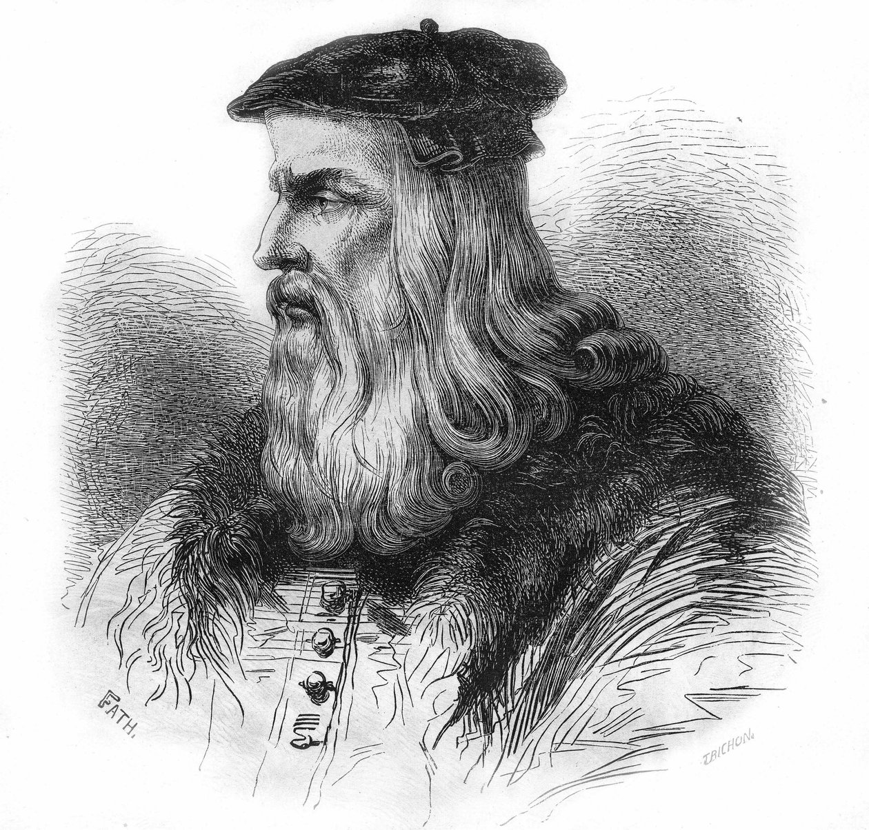 Retrato de Leonardo da Vinci (1452 - 1519). de Unknown artist