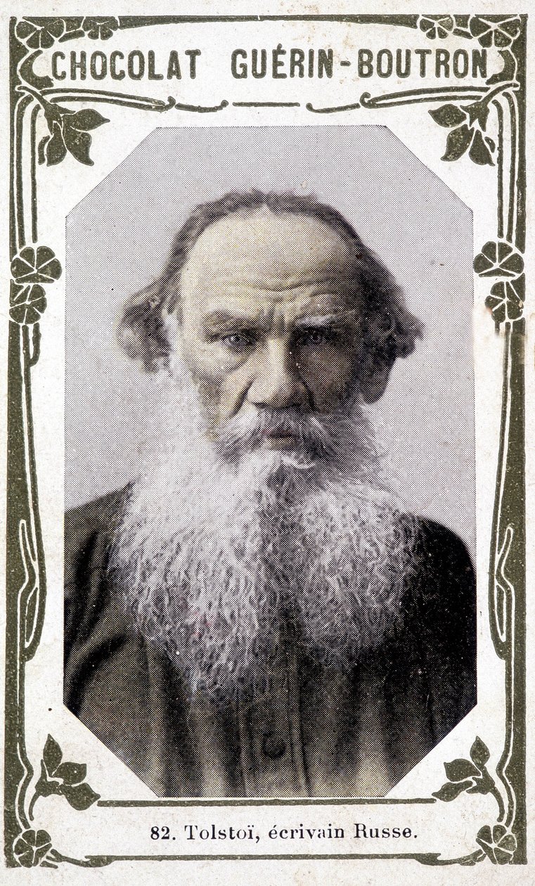 Retrato de Lev Nikolayevich, Conde Tolstoy (León Tolstoy), escritor ruso (1828-1910). Vignette des chocolates Guérin - Boutron de Unknown artist