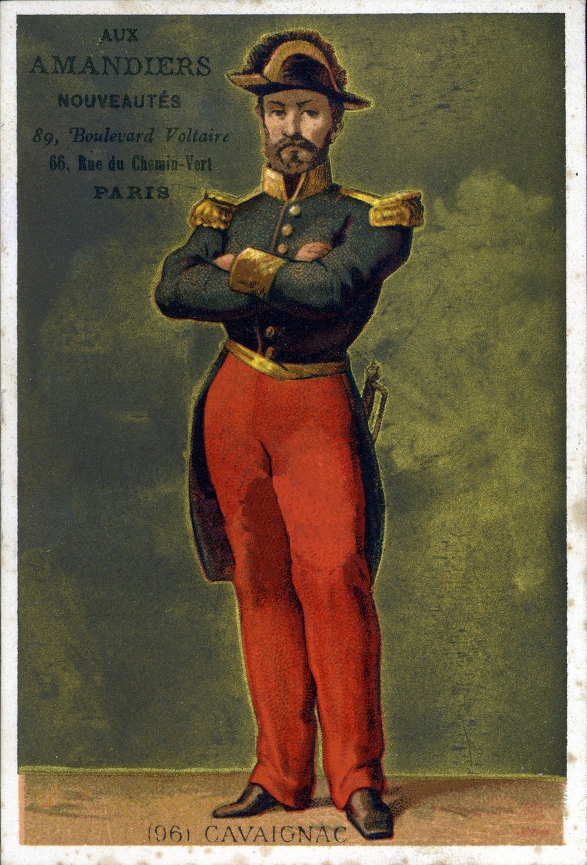 Retrato de Louis-Eugène Cavaignac (1802 - 1857), General y político francés. Cromolitografía de finales del siglo XIX de Unknown artist