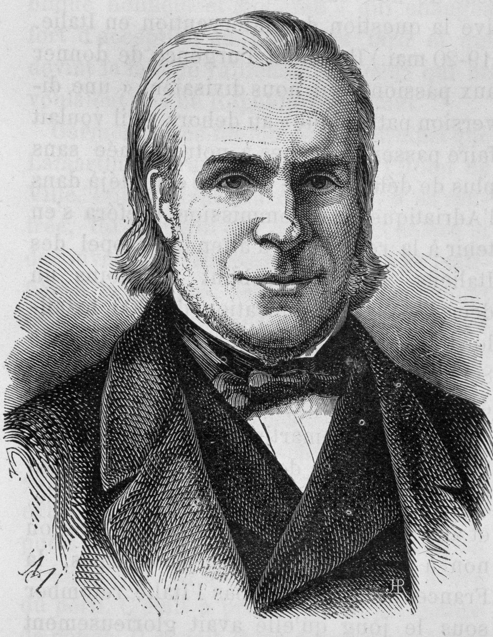 Retrato de Louis Antoine Garnier-Pages (1803-1878). Grabado de finales del siglo XIX en “Historia de Francia” de H. Martin de Unknown artist