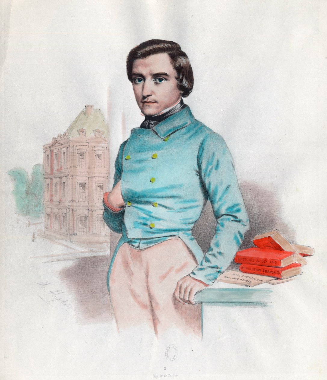 Retrato de Louis Blanc (1811 - 1882), político e historiador francés. Grabado del siglo XIX de Unknown artist
