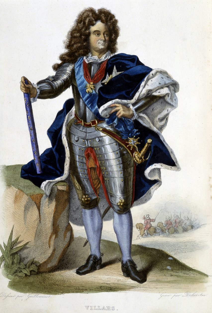 Retrato de Louis Claude Hector Duque de Villars, mariscal de Francia (1653-1734) - en "Le Plutarque français", ed. Langlois, París de Unknown artist