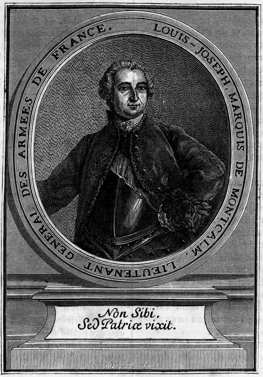 Retrato de Louis Joseph Marqués de Montcalm (1712-1759) teniente general de los Ejércitos de Francia, famoso por su conquista de Quebec de Unknown artist