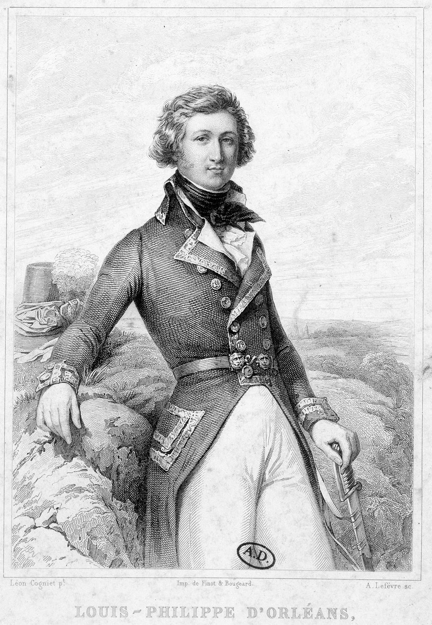 Retrato de Luis Felipe de Orleans joven (quien se convirtió en Rey de Francia Luis Felipe I) (1773-1850) - grabado de Unknown artist