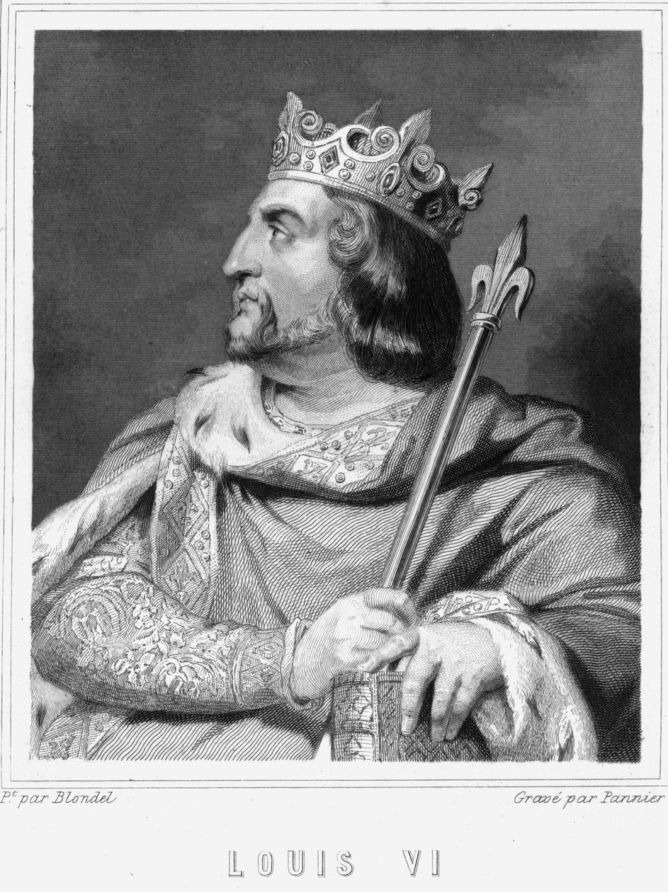 Retrato de Luis VI el Gordo (1081 - 1137), Rey de Francia - en “Histoire des Français” de Lavallée, grabado de Unknown artist