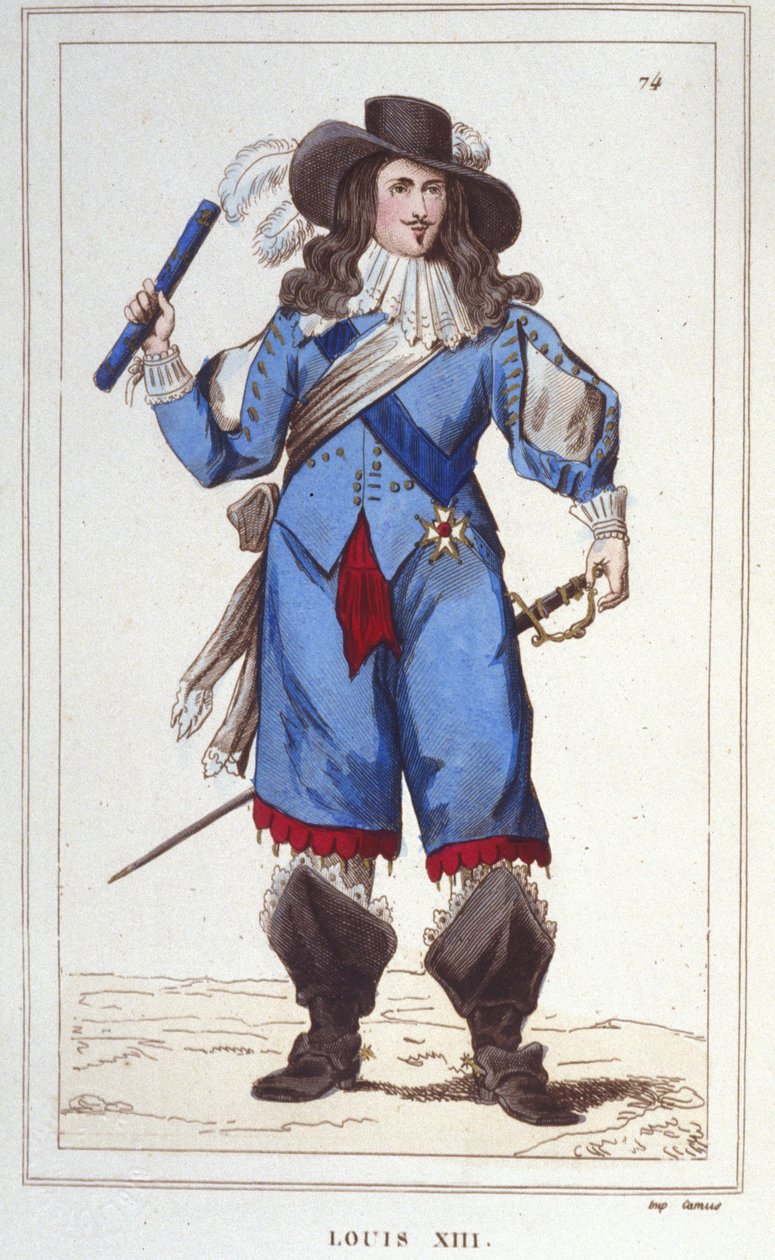 Retrato de Luis XIII (1601 - 1643), Rey de Francia. Grabado de 1830 de Unknown artist