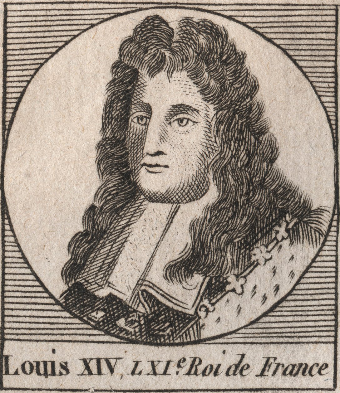 Retrato de Luis XIV (1638-1715), conocido como Luis el Grande o el Rey Sol, rey de Francia - grabado de “Instruction sur l