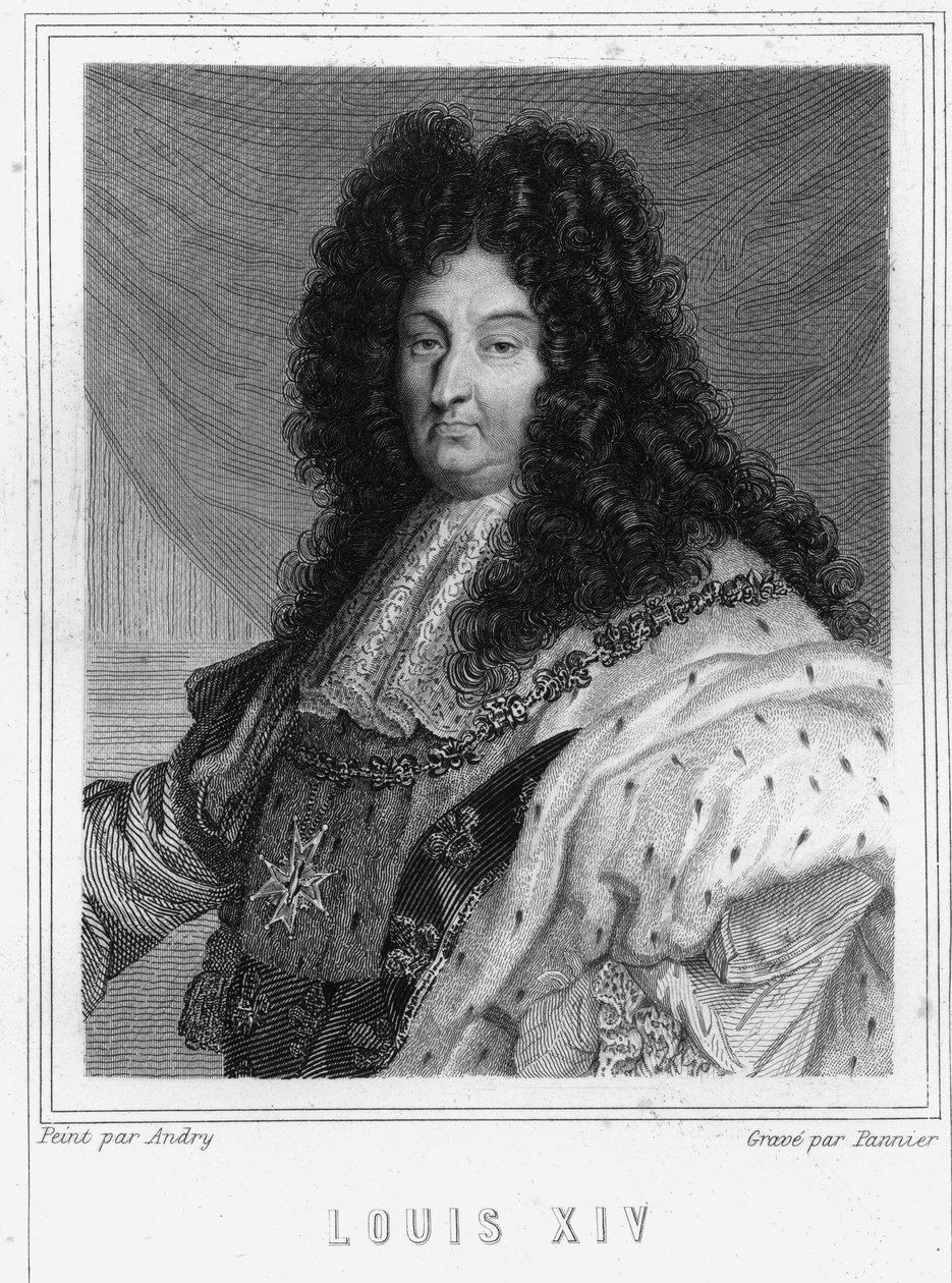 Retrato de Luis XIV (1638 - 1715), Rey de Francia - en “Histoire des Français” de Lavallée, grabado, sd. de Unknown artist