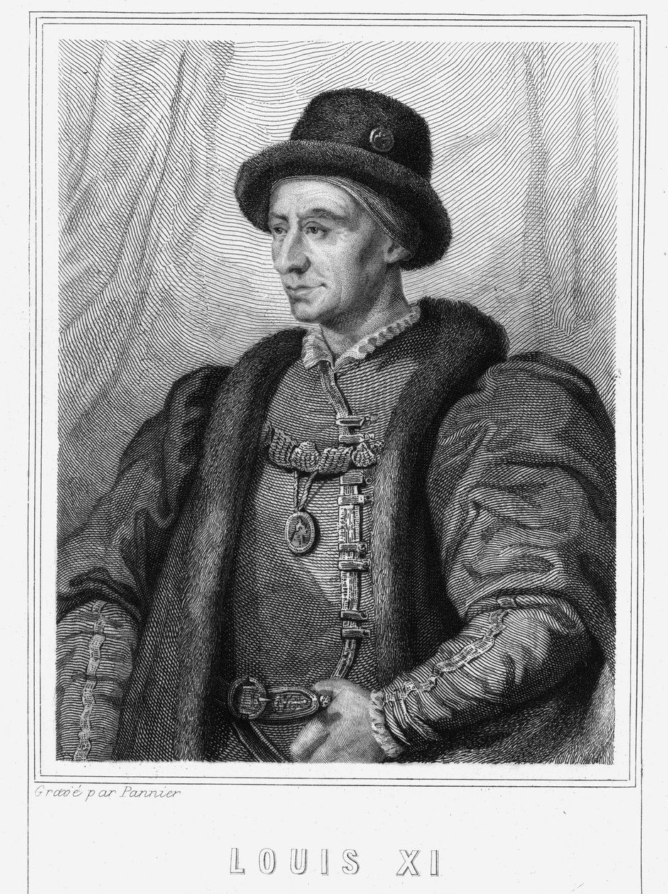 Retrato de Luis XI (1423 - 1483), Rey de Francia - en “Histoire des Français” de Lavallée, grabado, sd de Unknown artist