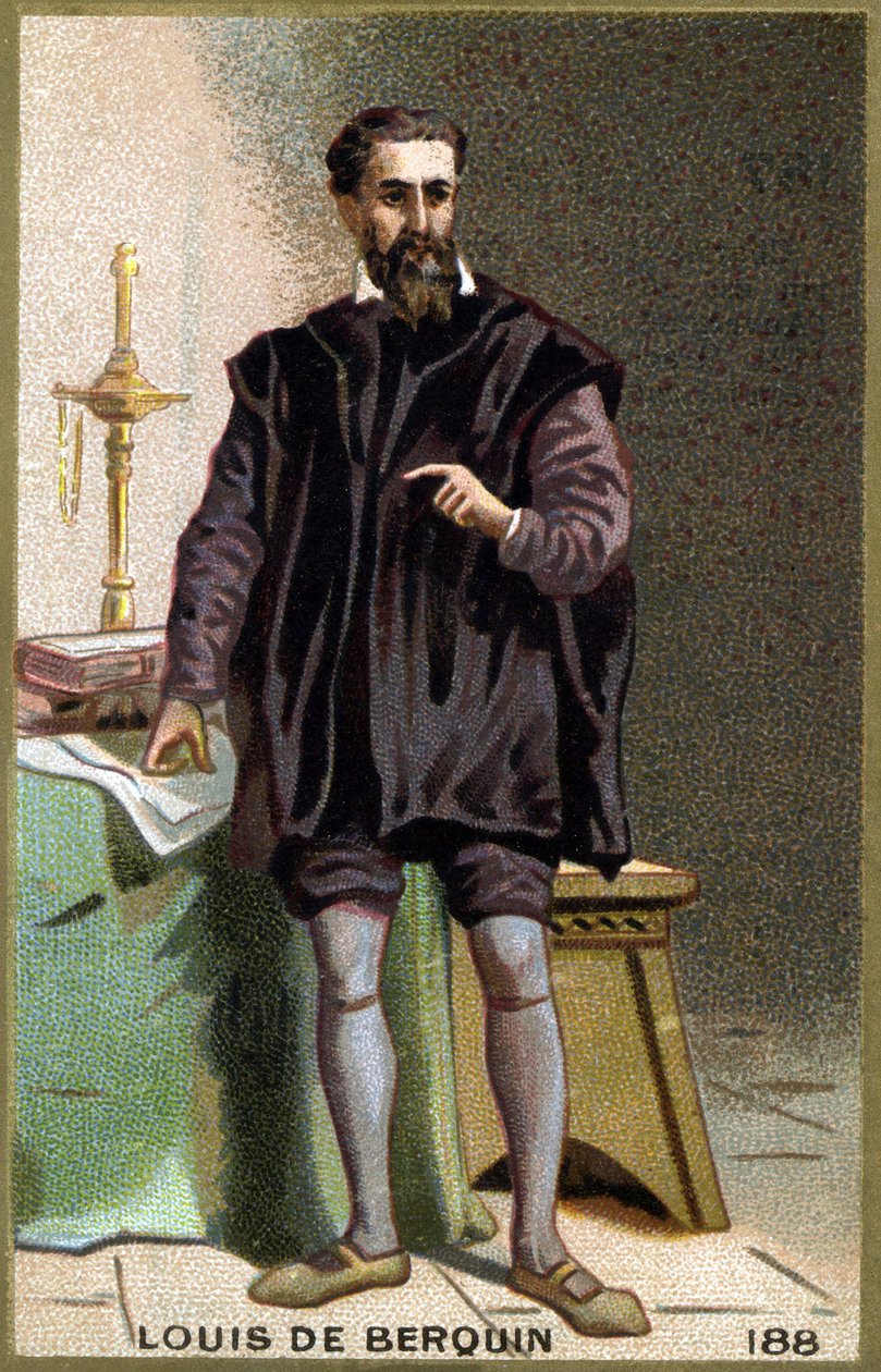 Retrato de Louis de Berquin (1485 - 1529), caballero y humanista. Cromolitografía del siglo XIX de Unknown artist