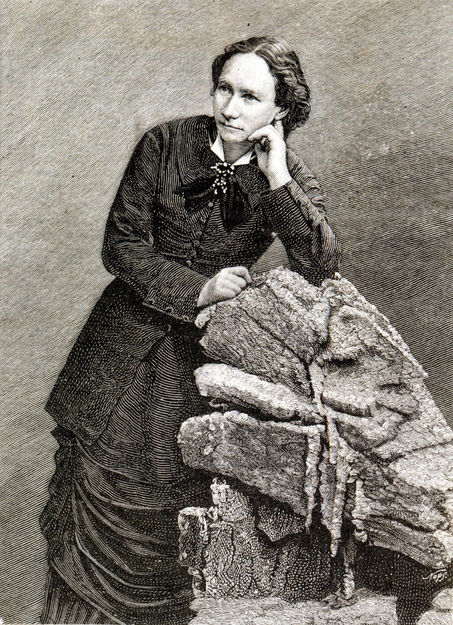Retrato de Louise Michel (1830 - 1905) durante su deportación a Nouméa, Nueva Caledonia. 1873-1880. Grabado. de Unknown artist