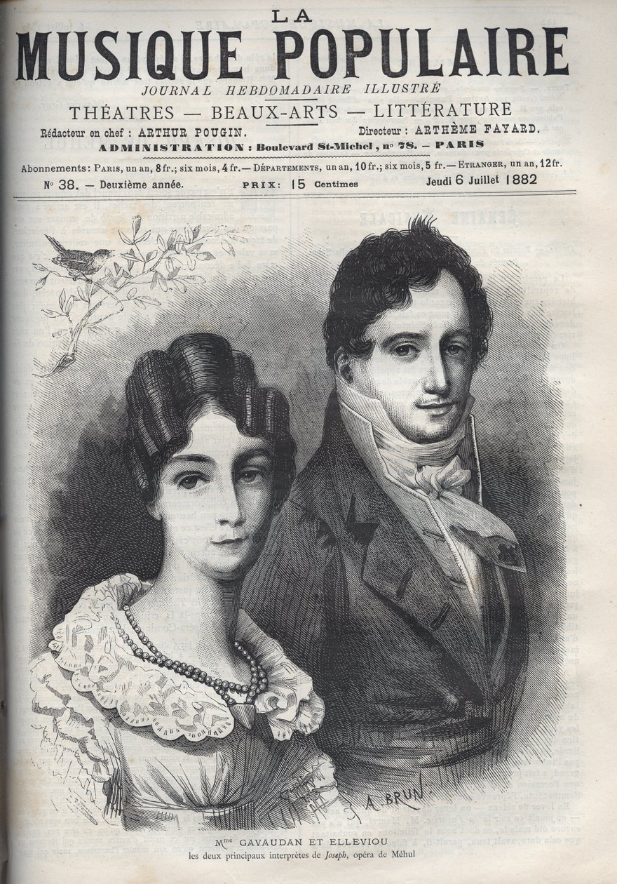 Retrato de Madame Gavaudan y Elleviou. Alexandrine Marie Agathe Gavaudan Ducamel (1781-1850), y Jean Elleviou (1769-1842), cantante, comediante y libretista francés, son los dos principales intérpretes de “Joseph”, ópera de Unknown artist