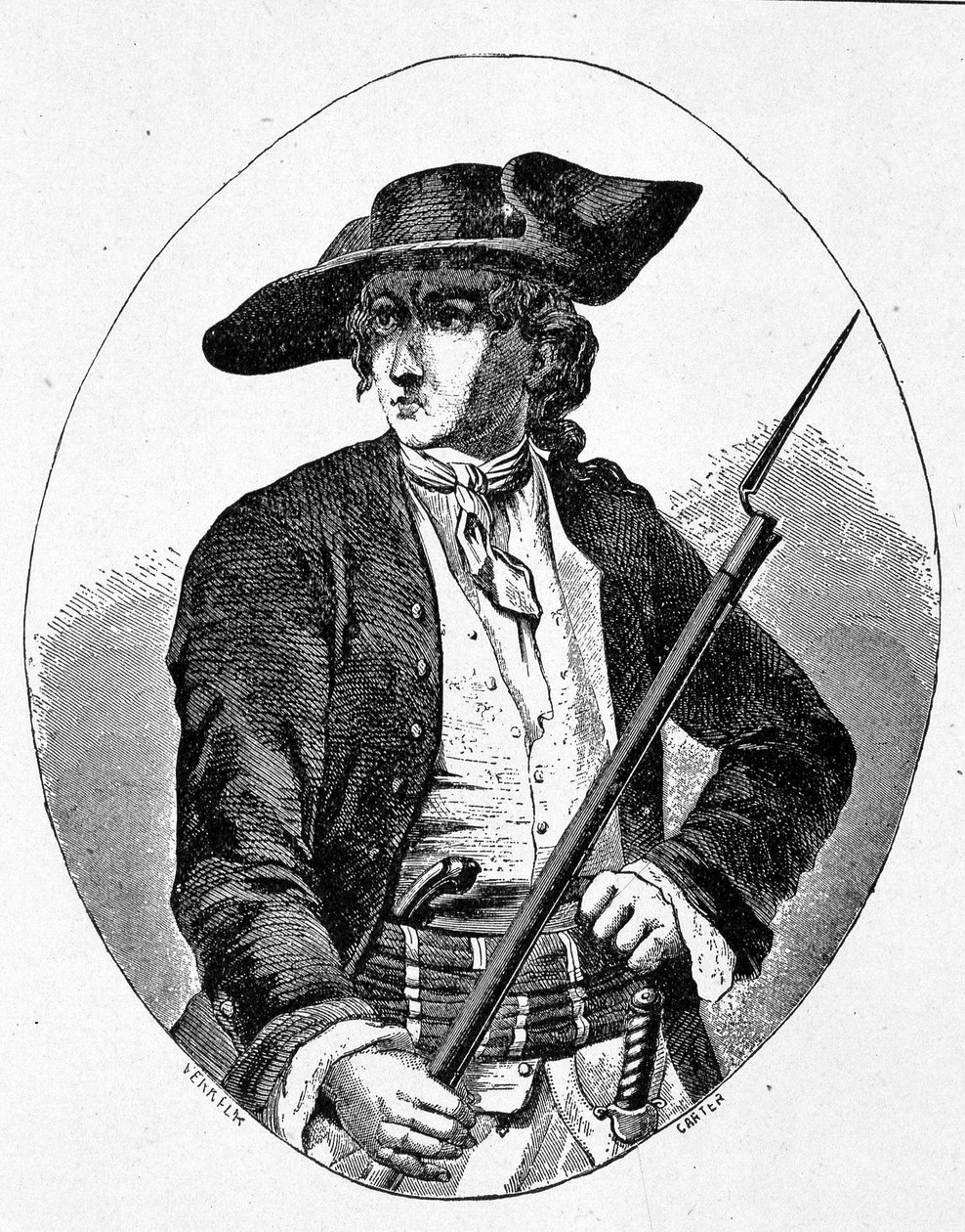 Retrato de Mandrin - grabado de Unknown artist