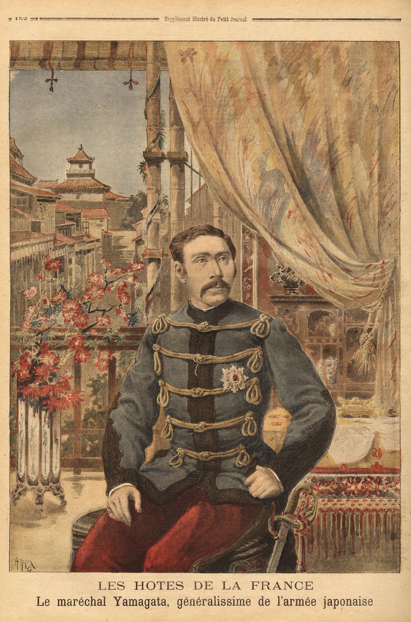 Retrato de Mariscal Yamagata Aritomo (1838-1922), un soldado y político japonés, comandó el primer ejército de Japón durante la guerra contra China en 1894. Grabado en "Le petit journal" 10/05/1896. Colección Selva de Unknown artist