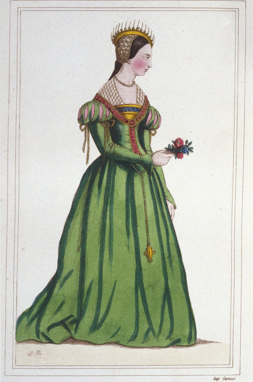 Retrato de Margarita de Francia (1523 - 1574), hija de Francisco I y Claudia de Francia. Grabado de 1830 de Unknown artist
