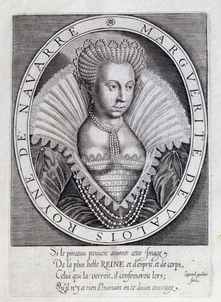 Retrato de Margarita de Valois (1553 - 1615) conocida como Reina Margot. Grabado del siglo XVI. Pau, Museo del Castillo de Unknown artist