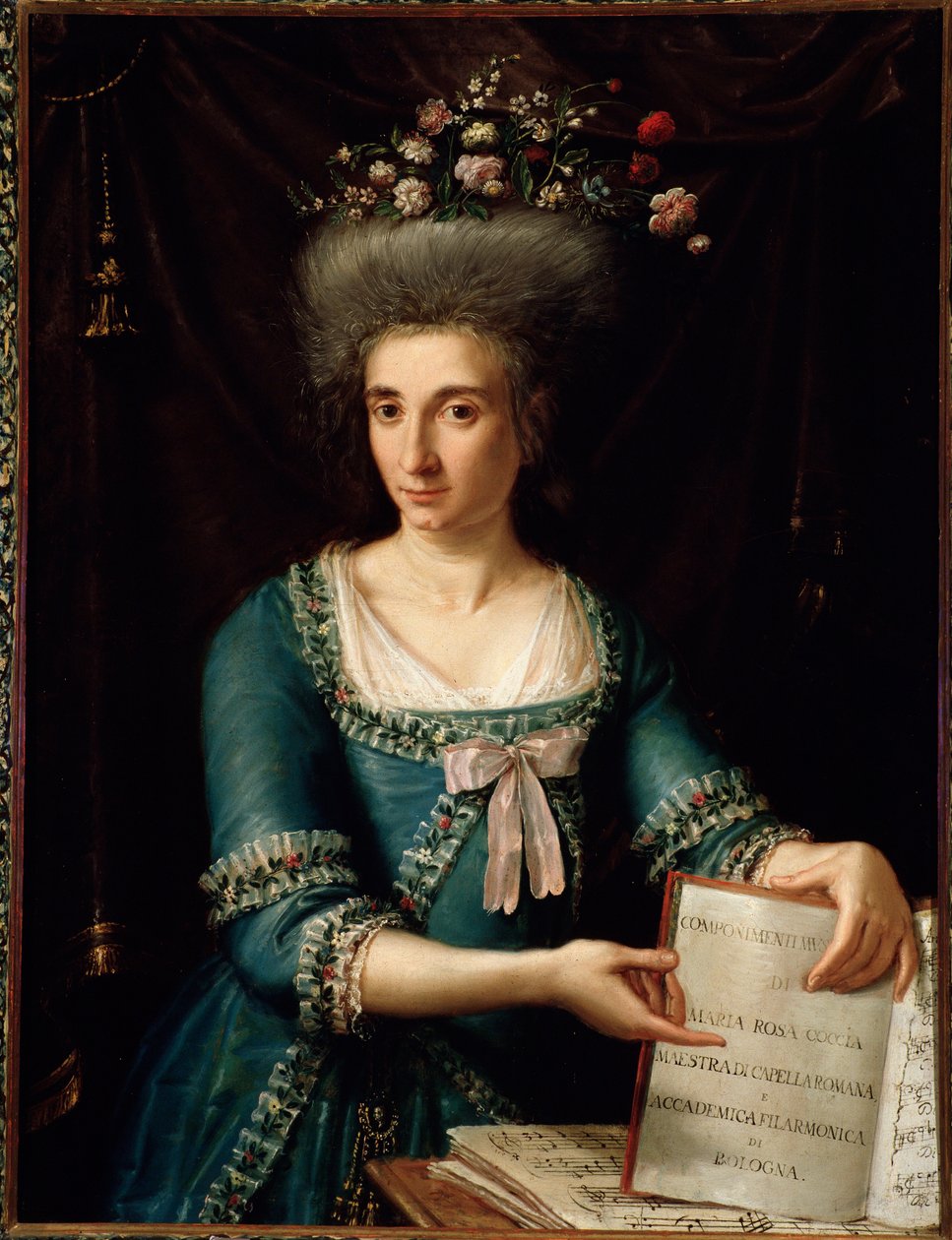Retrato de Maria Rosa Coccia (1759-1833) clavecinista y compositora italiana. Pintura anónima. 1800 ca. Bolonia, museo cívico bibliográfico de Unknown artist