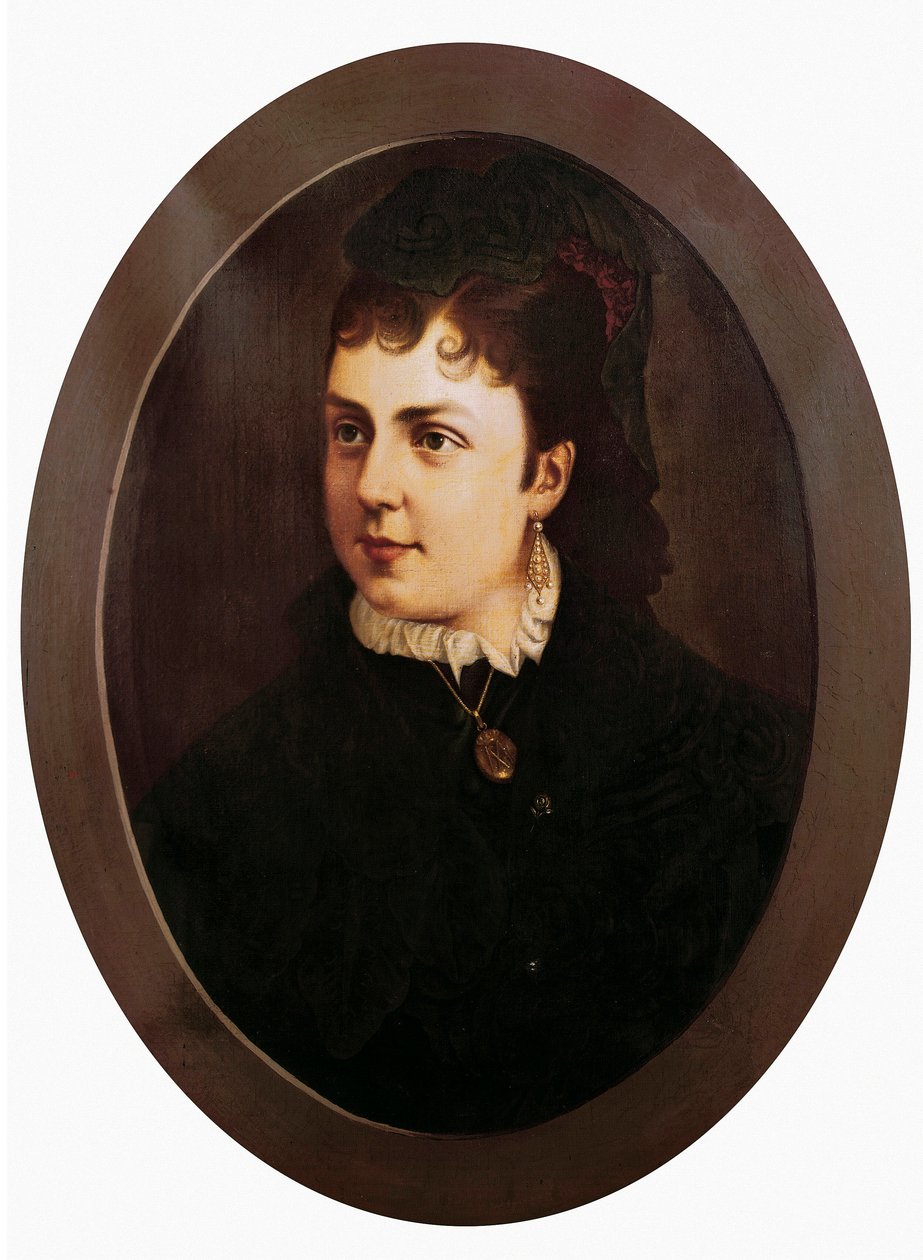 Retrato de María de las Mercedes o Mercedes de Orleans (1860-1878), esposa de Alfonso XII y Reina de España. Pintura anónima. Óleo sobre lienzo. Sevilla, Museo de Bellas Artes de Unknown artist