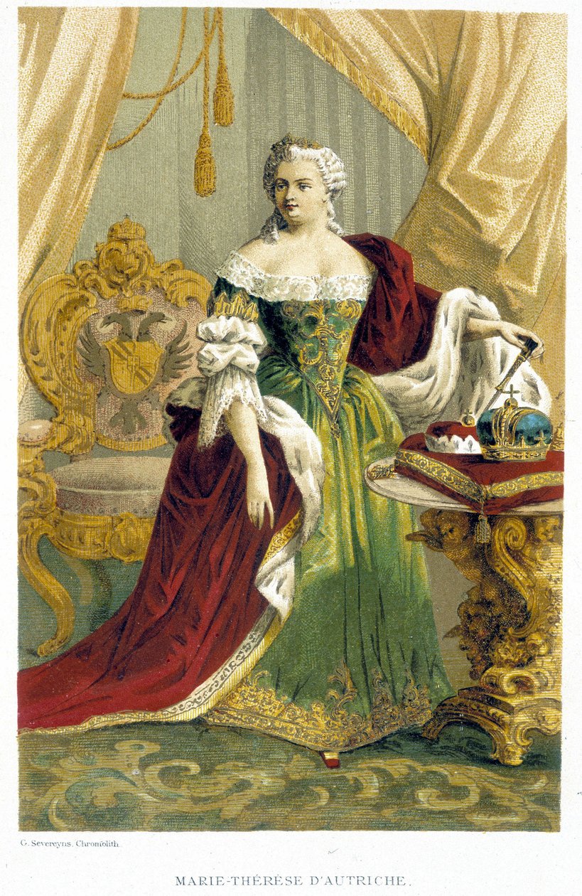 Retrato de María Teresa de Austria (1717-1780). Cromolitografía del siglo XIX. de Unknown artist