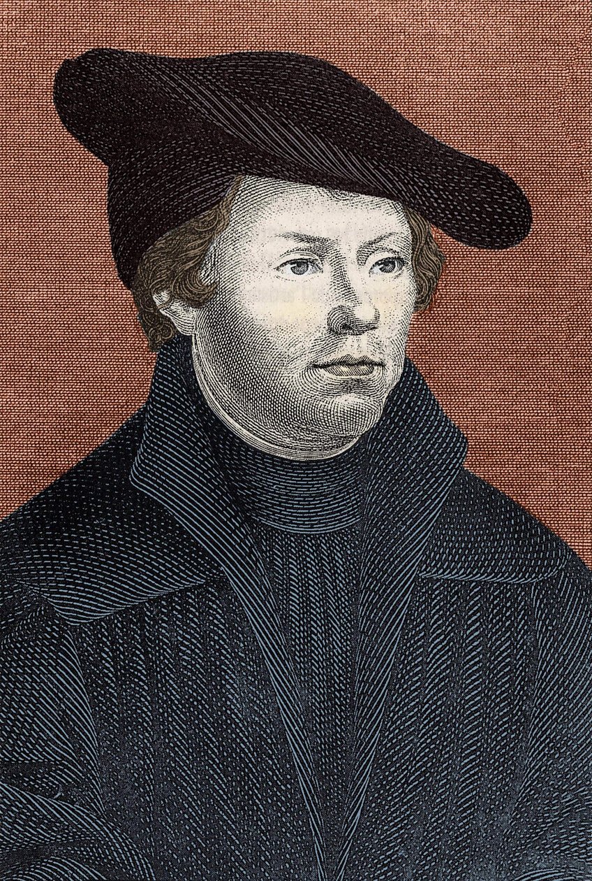 Retrato de Martín Lutero (1483 - 1546) reformador religioso alemán - grabado de Unknown artist