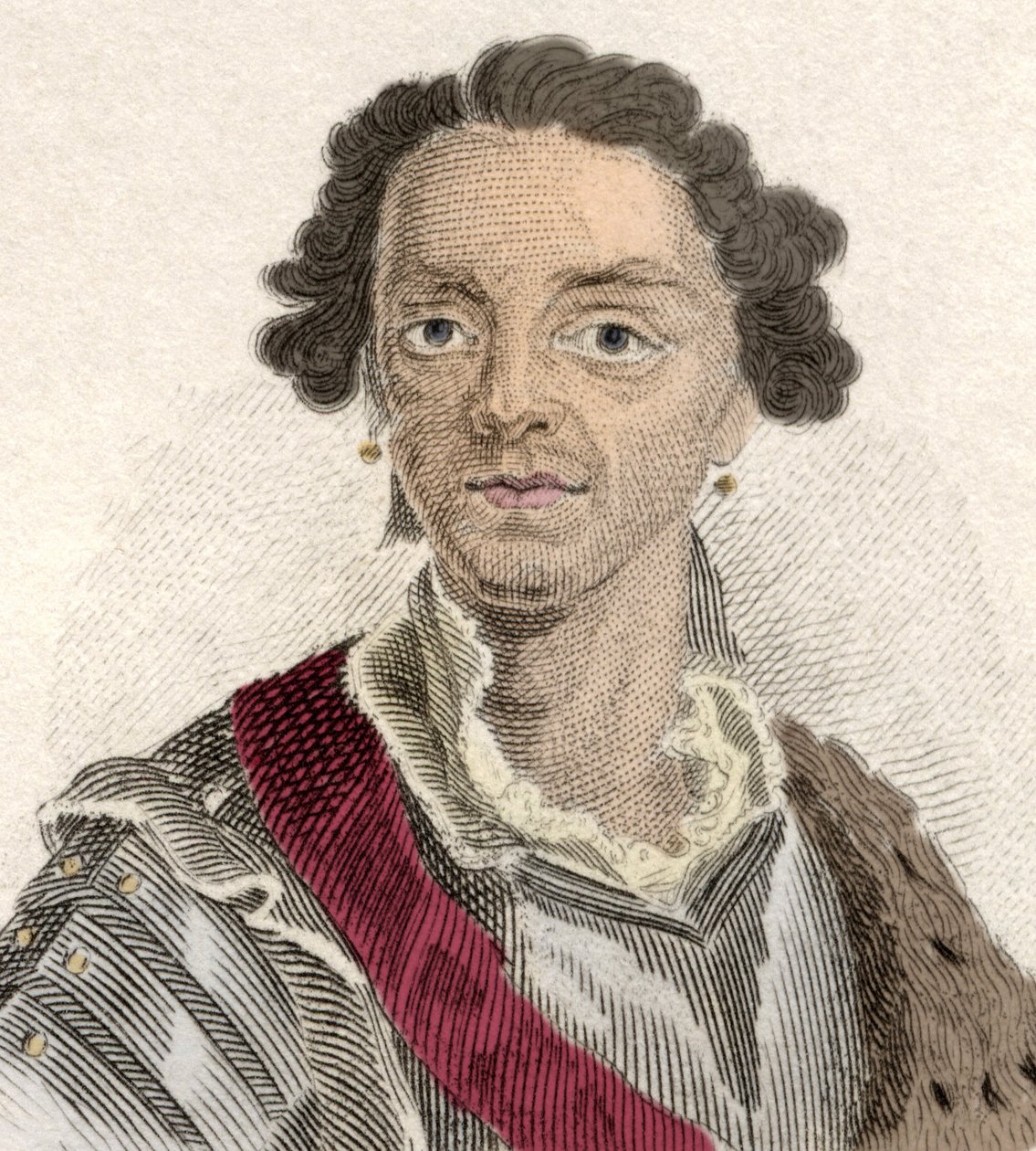 Retrato de Mauricio de Sajonia (Hermann Moritz) (1696-1750), llamado “Conde de Sajonia” o “Conde de Raute”, condotiero y mariscal general de Francia. Grabado del siglo XIX. de Unknown artist