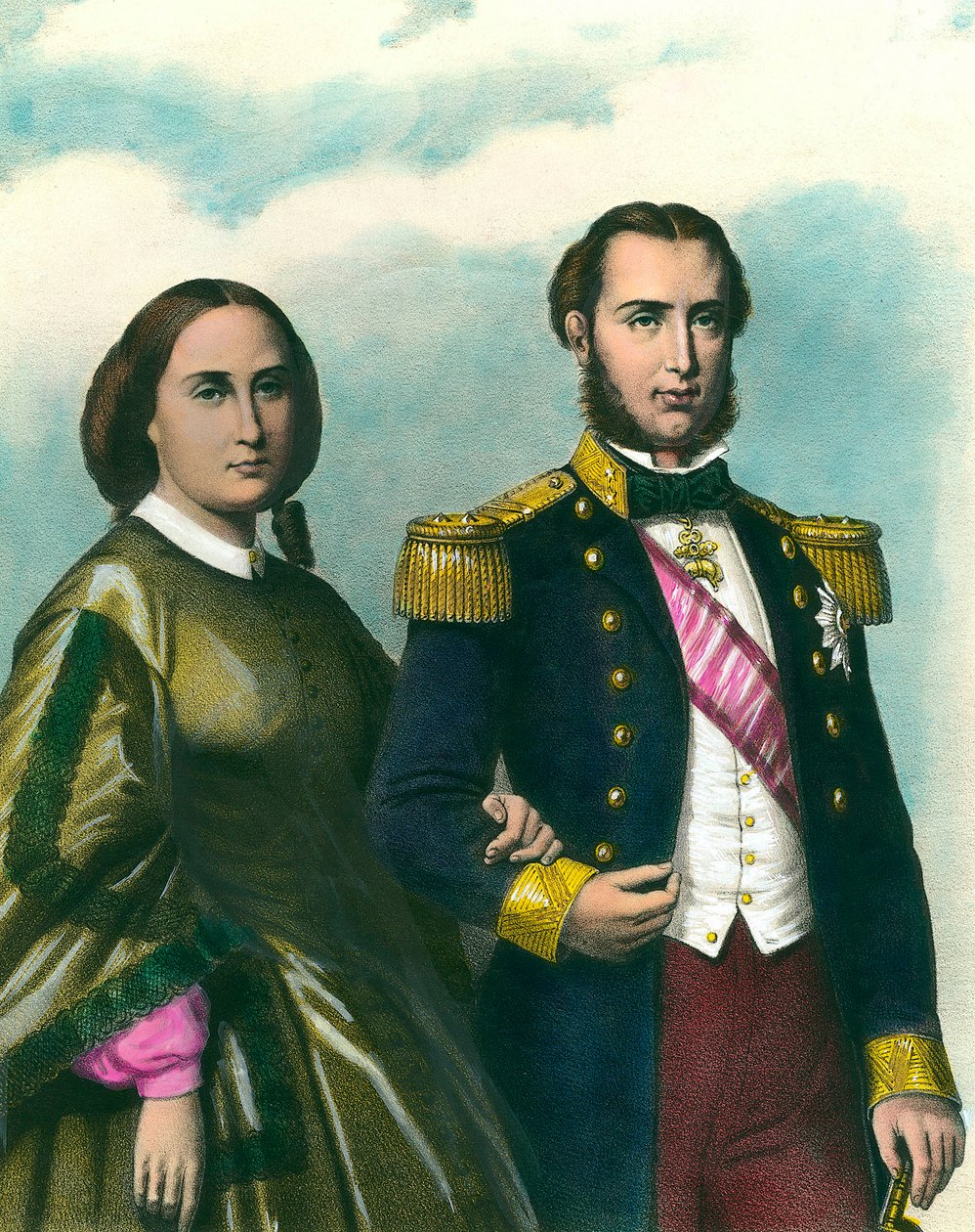 Retrato de Maximiliano I (1832-1867) Emperador de México y su esposa Carlota de Bélgica (1840-1927) de Unknown artist
