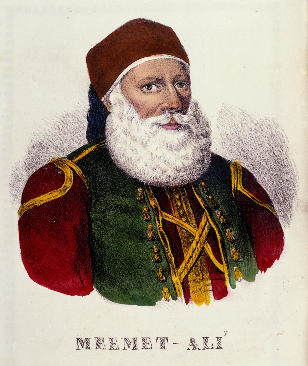Retrato de Mehemet Ali (o Mehemet-Ali) (1769-1849), vice rey de Egipto en 1803. Grabado del siglo XIX de Unknown artist