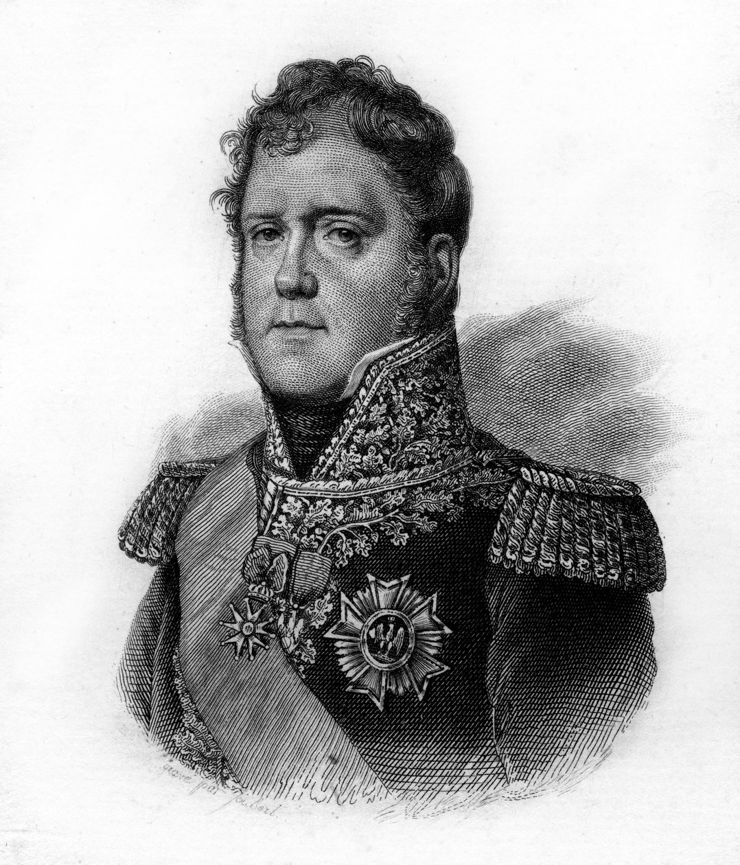Retrato de Michel Ney (1769-1815), Duque de Elchingen, Príncipe de la Moskova, Mariscal de Francia, grabado del siglo XIX de Unknown artist