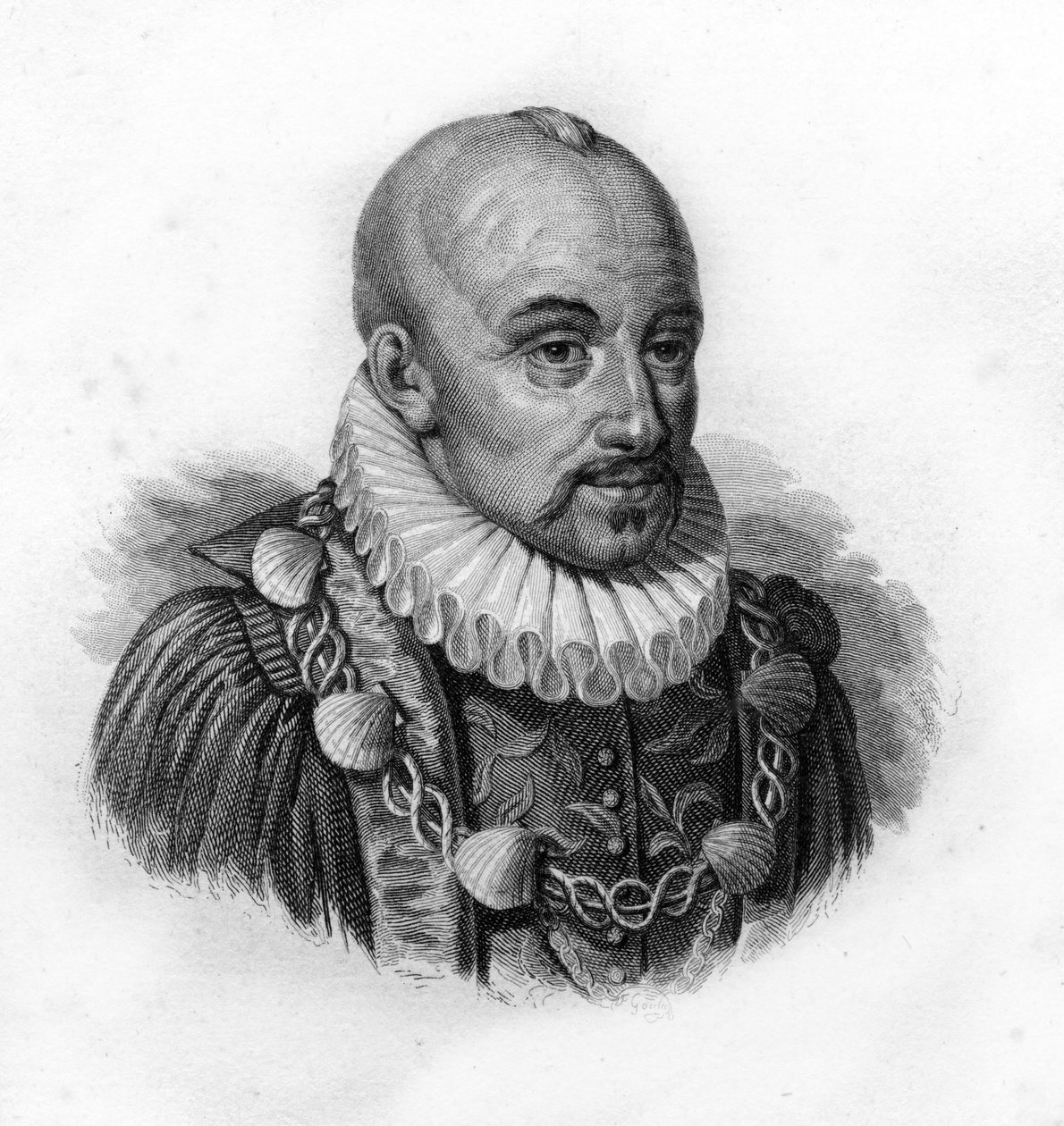 Retrato de Michel de Montaigne, grabado del siglo XIX de Unknown artist
