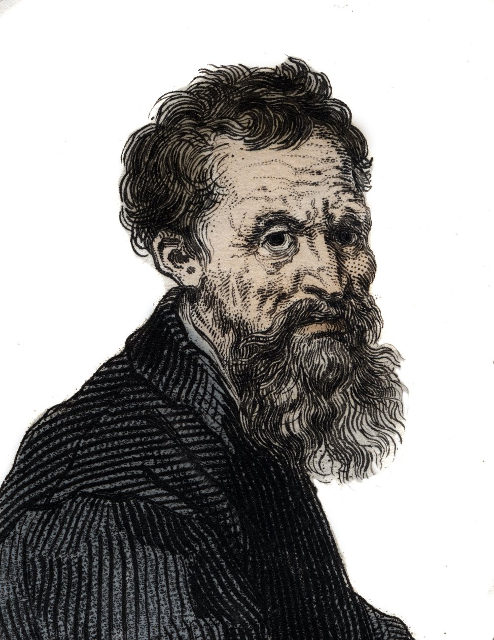 Retrato de Miguel Ángel Buonarroti escultor italiano - Retrato de Miguel Ángel Buonarroti llamado Michelangelo de Unknown artist
