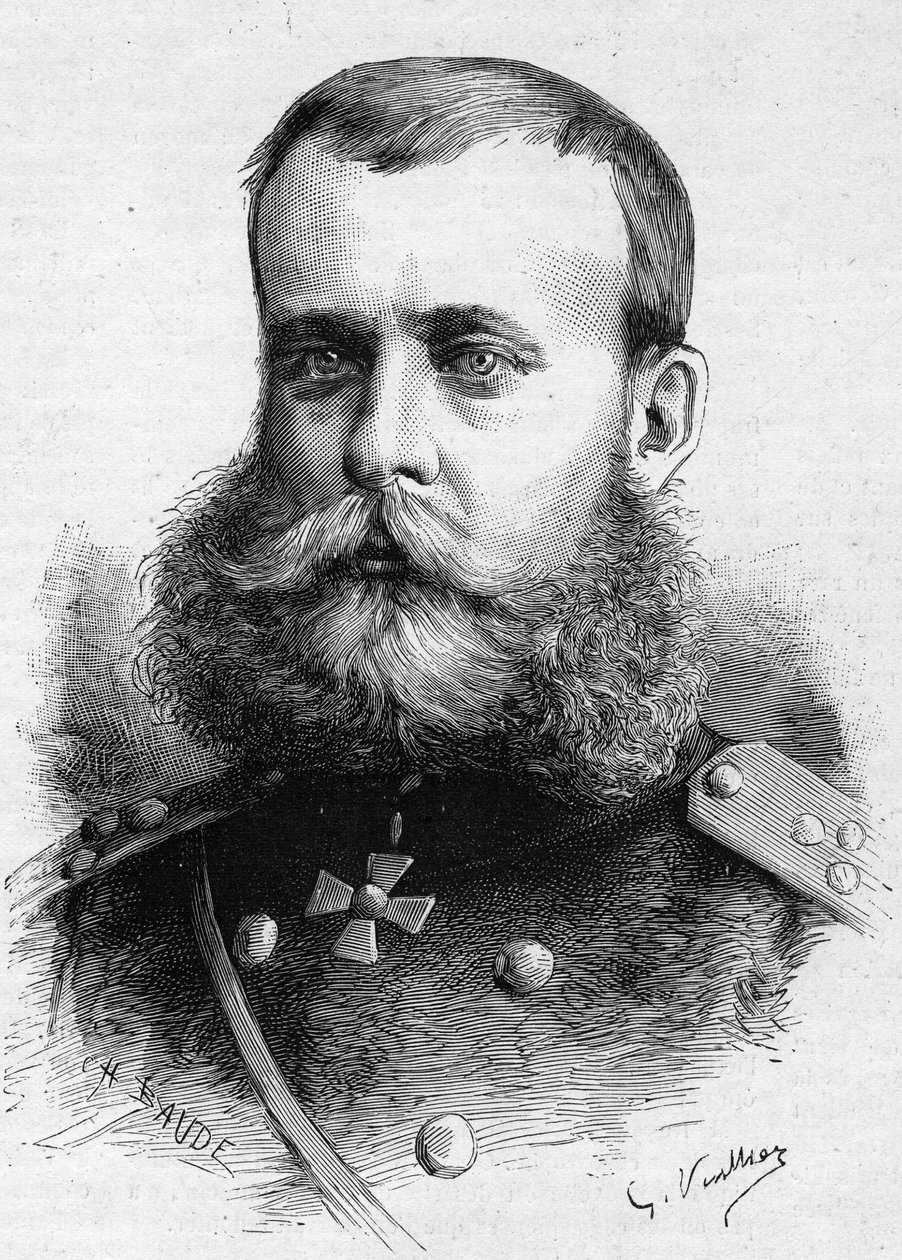 Retrato de Mikhail Dmitrievich Skobeleff (General Skobeleff) (1843-1882), militar ruso. Grabado en “Le Monde Illustré” n°1301 del 4 de marzo de Unknown artist